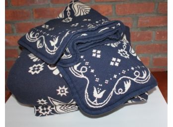 Matching Reversible Vintage Woven Blankets With Shams
