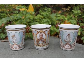 Trio Of Antique Royal Enameled Cups