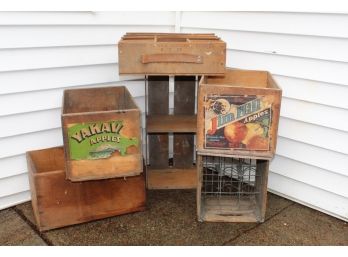 Fantastic Collection Of Vintage Wooden Crates
