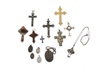 Lovely Collection Of Vintage Crosses  & Charms