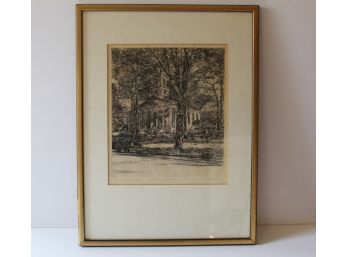 Print Of New Milford Green 'Sunday Morning'