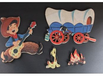 Adorable Vintage  Die Cut Wall Hangings From The 50's -60's