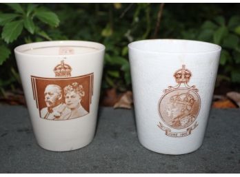 Pair Of Royal Doulton Cups Celebrating The Royals