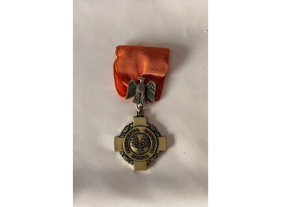 Vintage Sterling Silver State Connecticut National Guard Faithful Service Medal