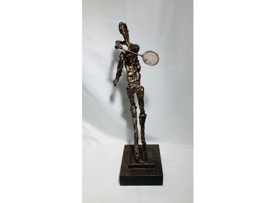 Mid-century Modern Brutalist Tennis Player Sculpture