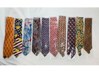 Lot Of 10 Neck Ties Andaloro , All Silk , Brixton,Ltd , American Eagle , And More - NEW