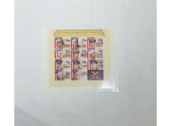 Stamp Lot #4 Complete Mint Five Star Generals And Admirals Stamp - 12 Stamps