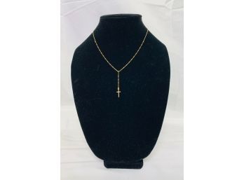 Made In Italy 14Kt Yellow Gold Over 925 Silver Cross Necklace 18''