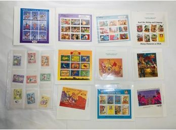 Lot Of Disney Postage Stamp Sheets 1987 , 1993, 1994 , 1995 , 1996 , 1997