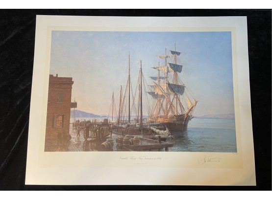 John Stobart  (British-1929) Signed And Numbered Artists Proof Print 'Cowells Wharf San Francisco 1866'