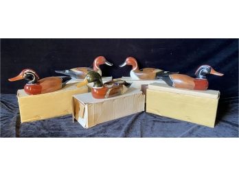 New Set Of Seven  Beautiful Hand Made And Painted Carved Hardwood Ducks