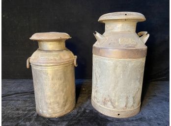 Two Vintage Milk Barrels