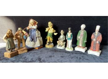 Ceramic, Wooden And Cloth Decor Figures