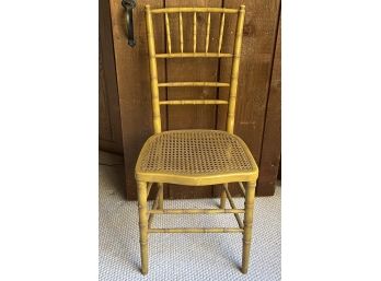 Cane Seat Faux Bamboo Yellow Accent Chair From January