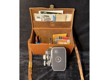 Vintage Bolex Paillard 8mm Movie Camera In Fine Leather Case