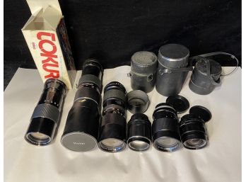 Vintage Tokura, Vivitar, Super Takumar, Vemar And Camron Lenses (Look Closely At All Photos For Lens Details)