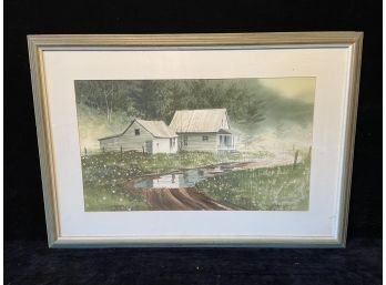 Watercolor Of A Rural Home By James Feriola