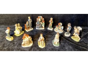 Small Norman Rockwell Ceramic Figures