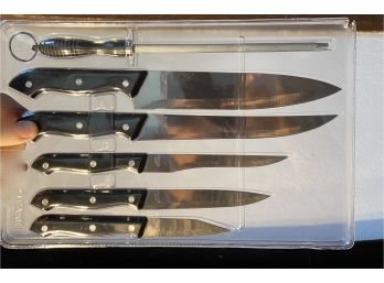 New In Package Seven Piece Stainless Steel Cutlery Set From Omaha Steaks