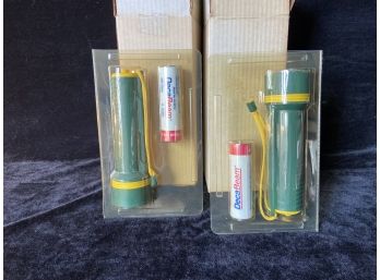 Two Vintage New In Package And Box Deca-Beam Flashlights