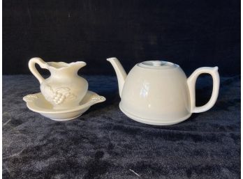 Sadler Staffordshire Teapot Plus Creamer With Underplate