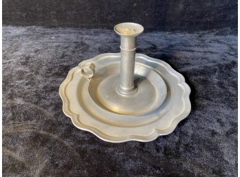 Pewter Candle Holder And Plate