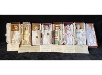 Eight New In Box Brides Of America Bisque Dolls From The Danbury Mint