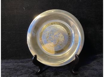 Solid Sterling Silver Inlaid With 24KT Gold 'University Of Kansas' Plate