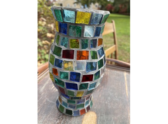 Beautiful Stained Glass Hurricane Lamp Cover