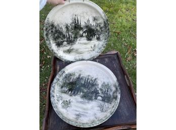 Set Of 14 Inch Wall Hung Plates