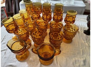 20 Piece Amber Glassware Lot