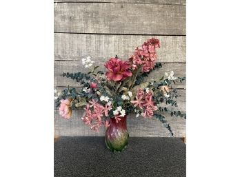 Faux Flower Assortment In Pretty Vase