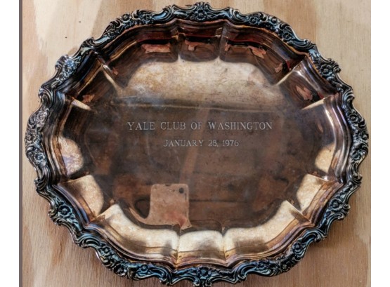 Elegant Yale Club Of Washington Award Platter From January, 1976