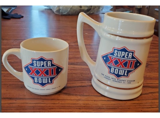 Two Super Bowl XXII Drinking Vessels- A Stein & A Coffee Cup
