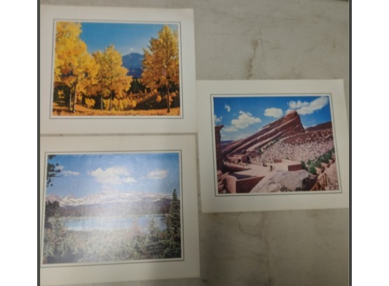 Three Colorful Prints Of American Landscapes