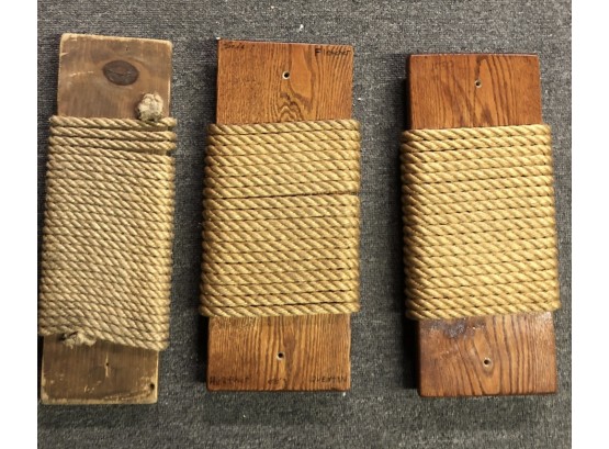 Three Wood Planks Wrapped With Rope  Used In Tai Kwan Do Studio To Toughen Punching Hands