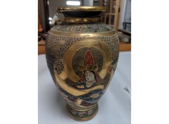 Japanese Vase With Dragon And Lady