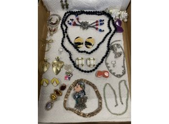 Treasure  Lot Of Lady Jules, Earrings, Necklaces And Pins