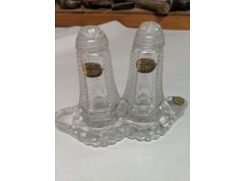 Ornate Glass Salt And Pepper Shakers Made In Czech Republic