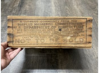 Vintage Accent Box: U.S Department Of Agriculture Surplus Box