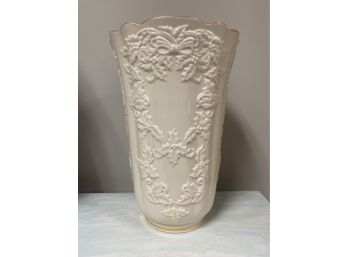 Ten Inch Tall Vintage Lenox Flower Vase In Ivory