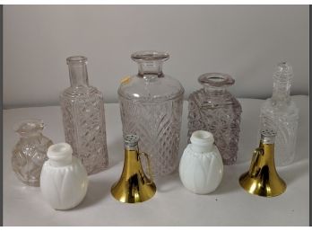 Lot Of Perfume Bottles And 1 Pair Of S & P Shakers