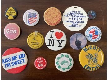 Lot Of 14 Pin Back Vintage Buttons