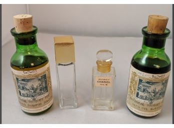 Artisan Vintage Bath Supplies And Perfume Bottles