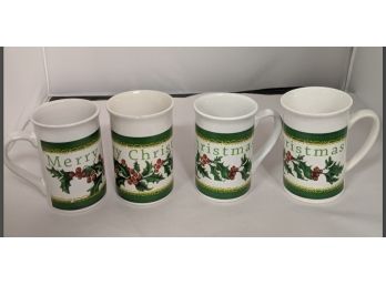Four Royal Norfolk Christmas Mugs