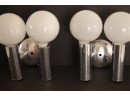 Pair Of Chrome Mid Century Modern Wall Sconces
