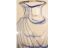 Tall Mid Century Modern Hand Blown Glass Swirl Vase
