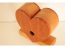 Handmade Wooden Savings Bank In The Shape Of A Heart, Signed By The Maker