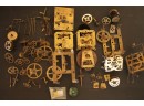 Large Lot  Of Vintage Antique Brass Mantle Clock Movements & Accessories From Germany & USA