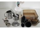 Lot Of Vintage Kitchen Gadgets, Pyrex, & A Cuisinart Smart Stick